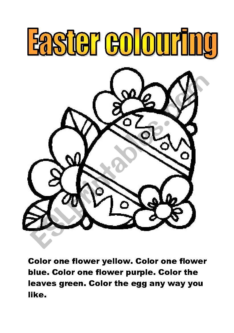 Easter colouring worksheet