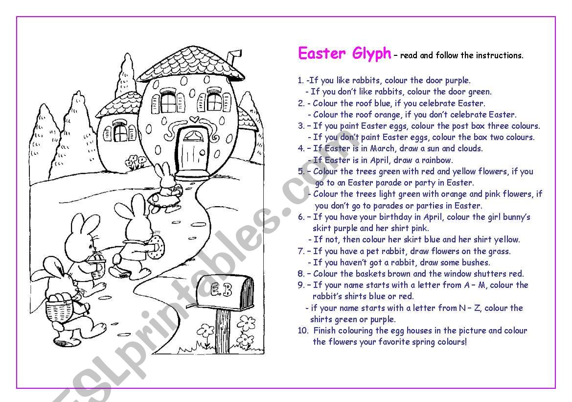 Easter Glyph Fun! worksheet