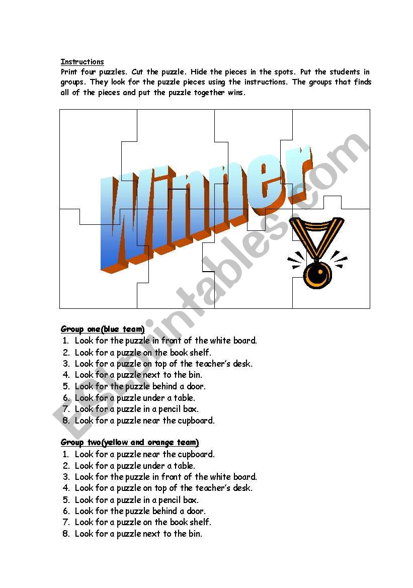 prepositions of place worksheet