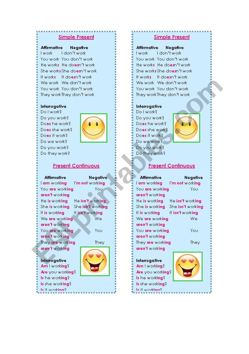 book mark worksheet