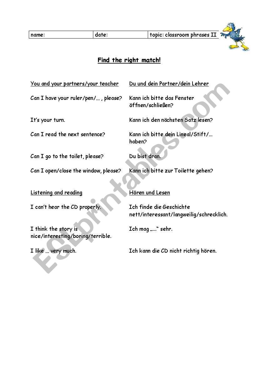 classroom phrases (puzzle part 2)