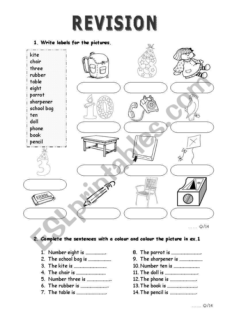 Revision Worksheet worksheet