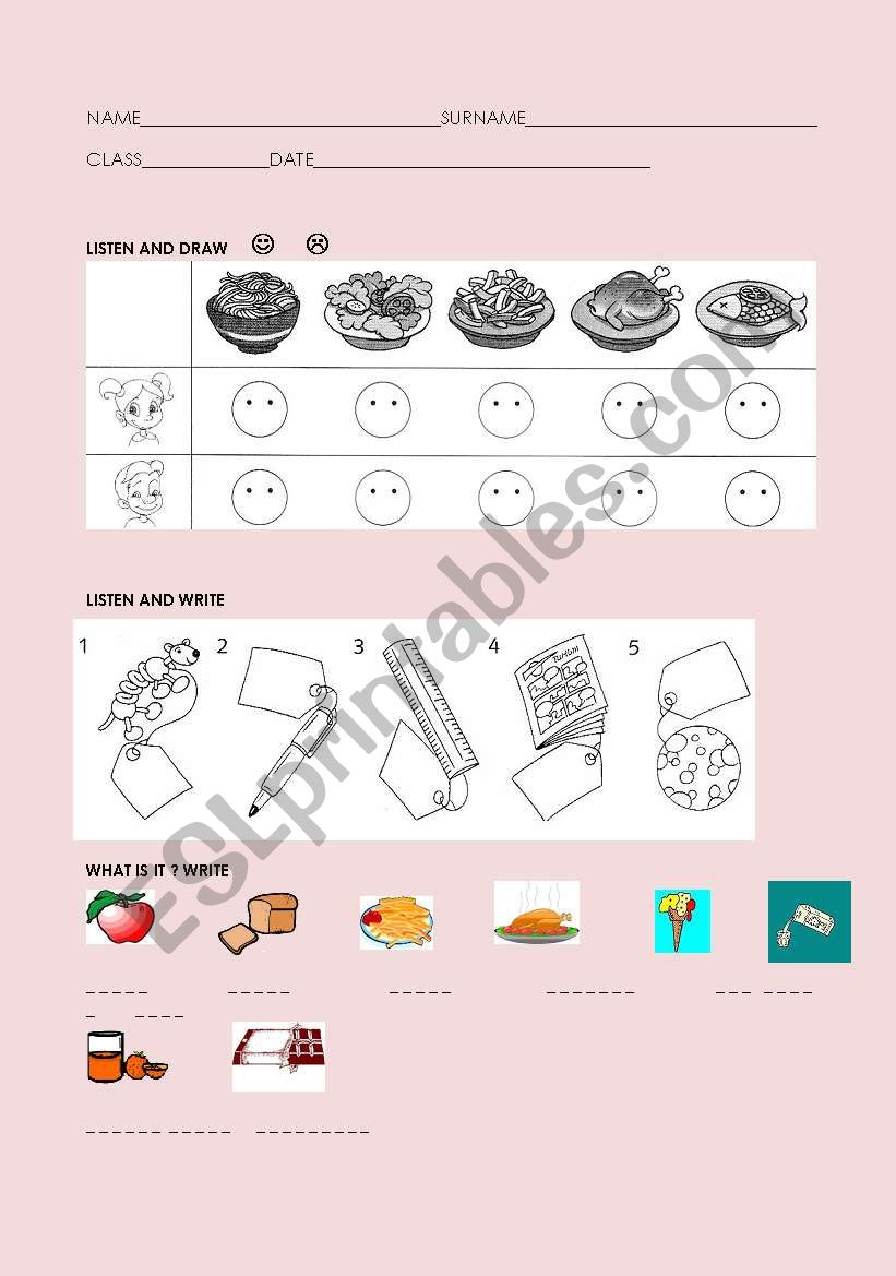 food toys, how much test 1 worksheet
