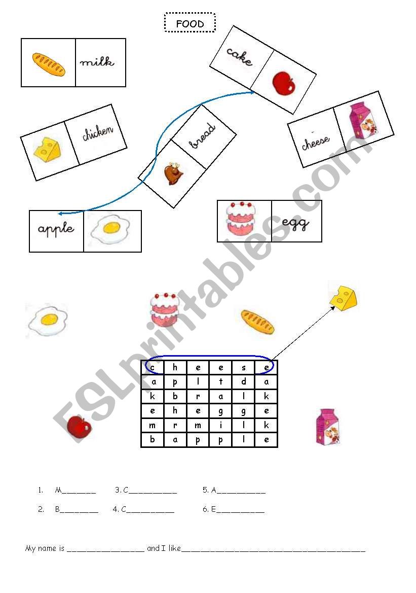 food worksheet