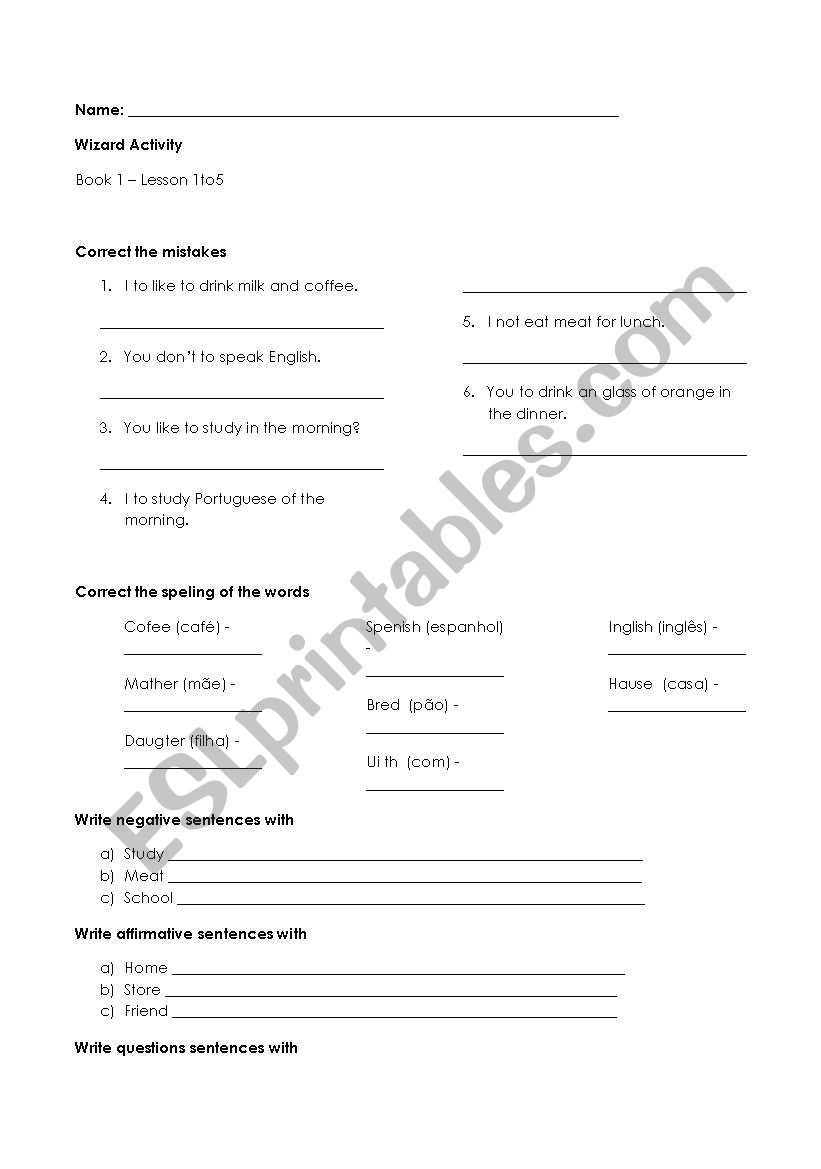 Basic Level Exercise worksheet