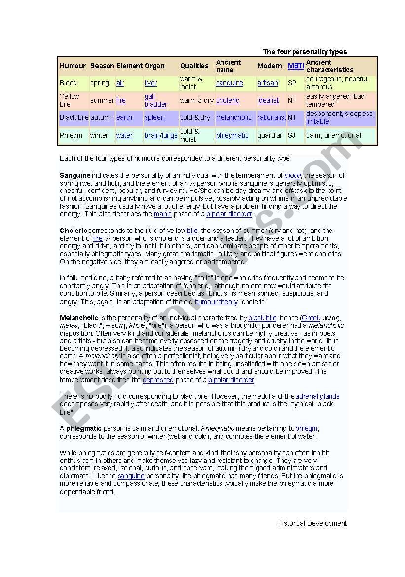 humour worksheet