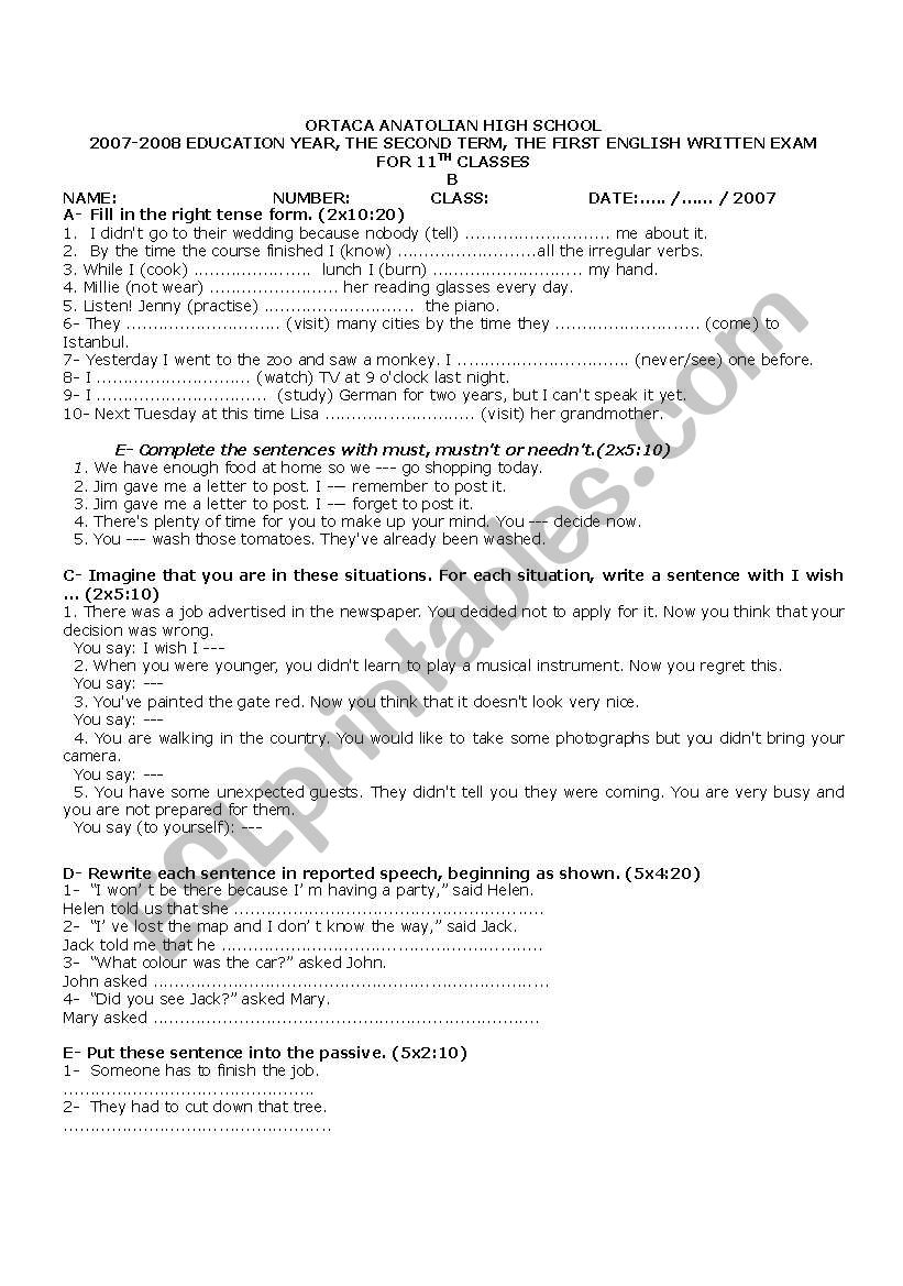 quiz worksheet