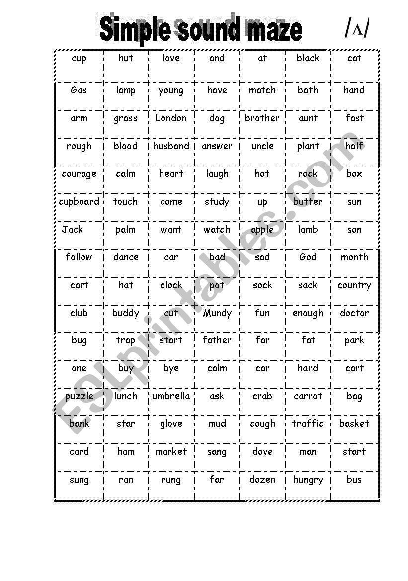 Simple Sound Maze worksheet