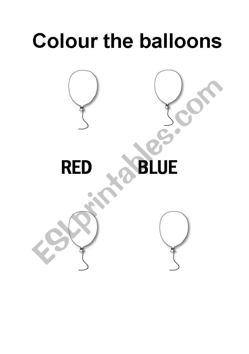 Balloons worksheet