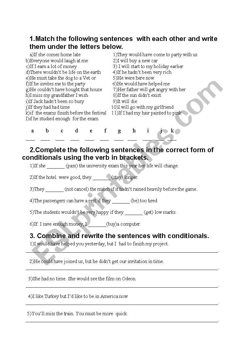 if clause worksheet