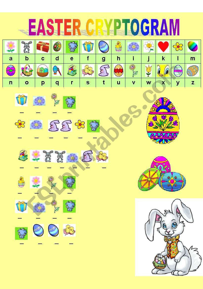 EASTER CRYPTOGRAM   worksheet