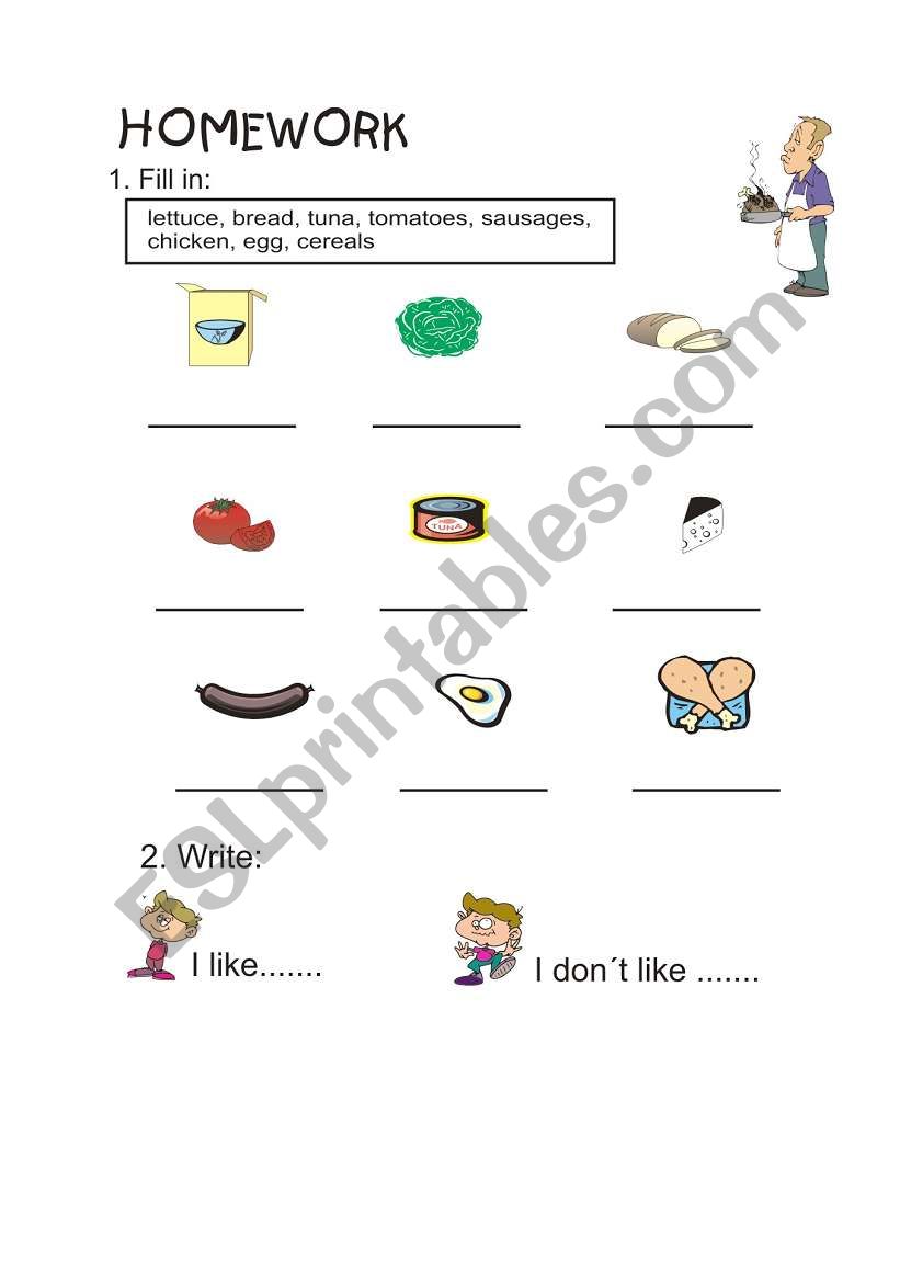 Food worksheet