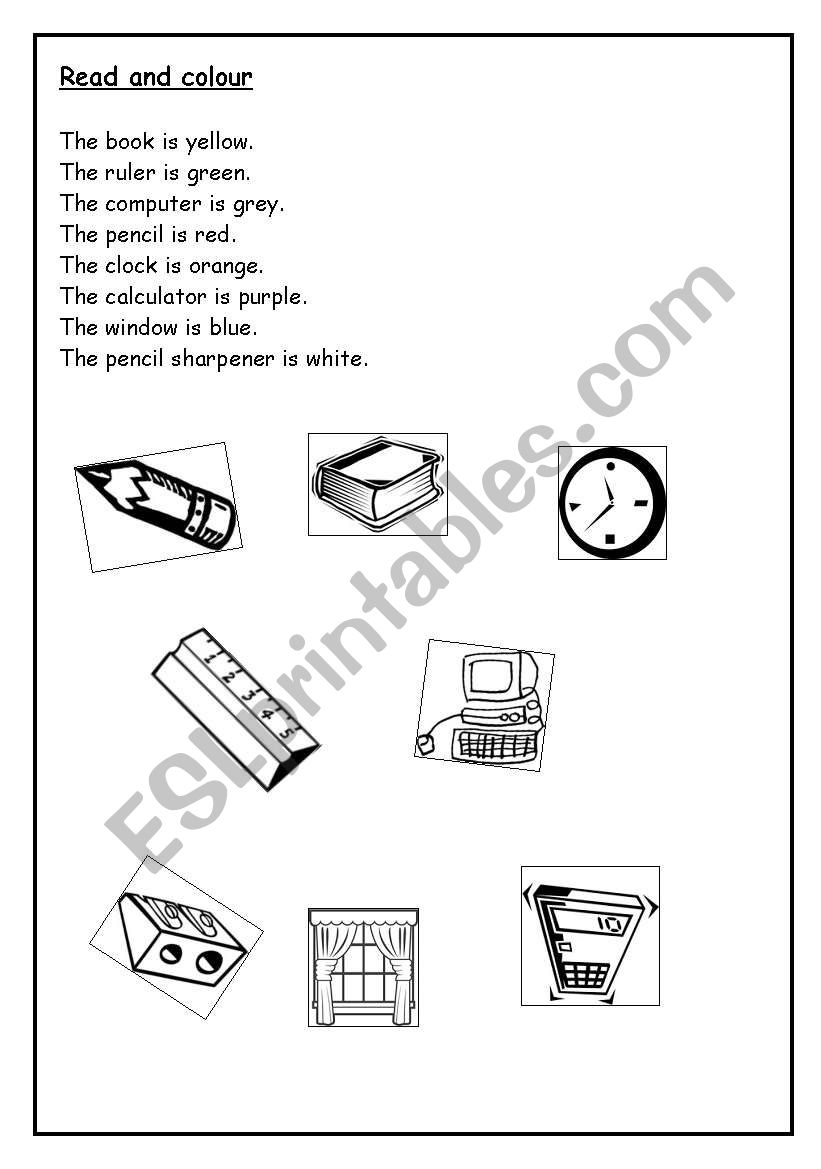 Read and colour worksheet