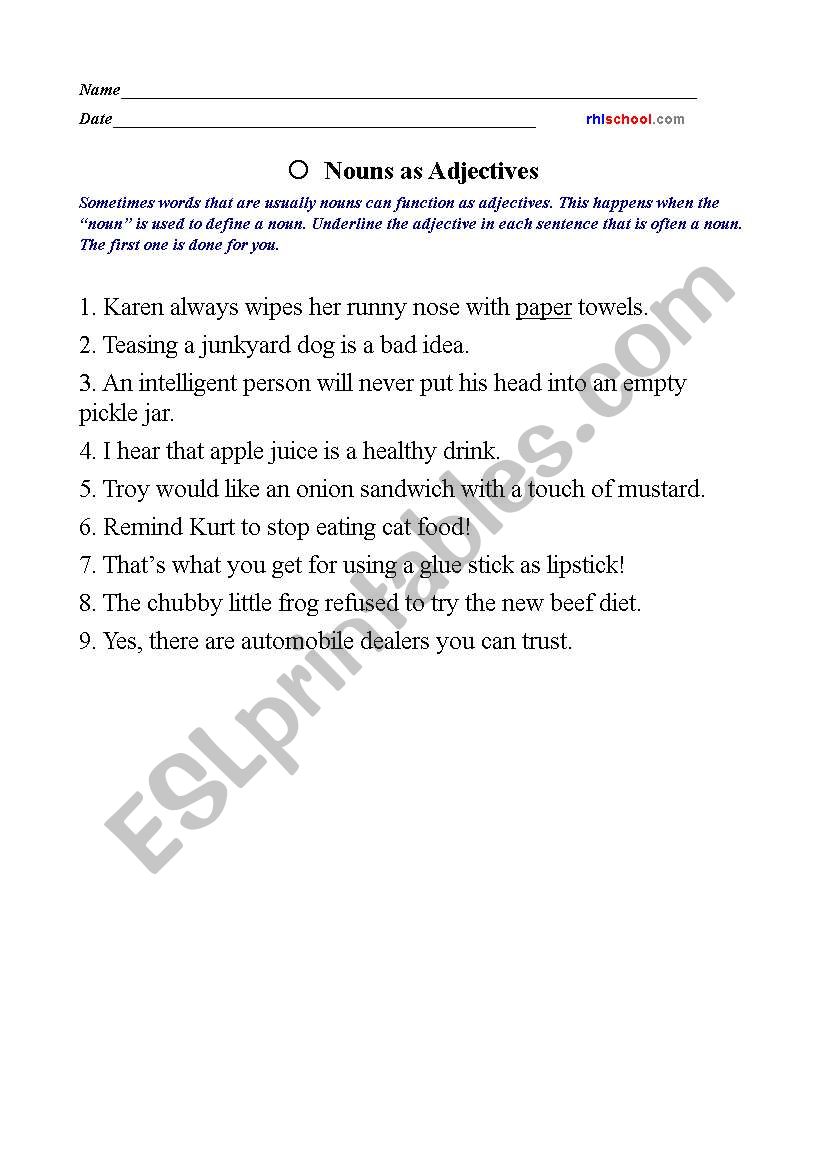 English worksheet