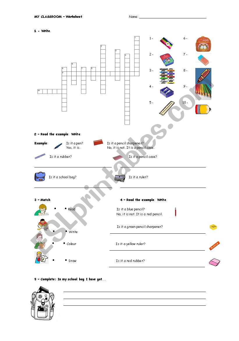 My classroom worksheet