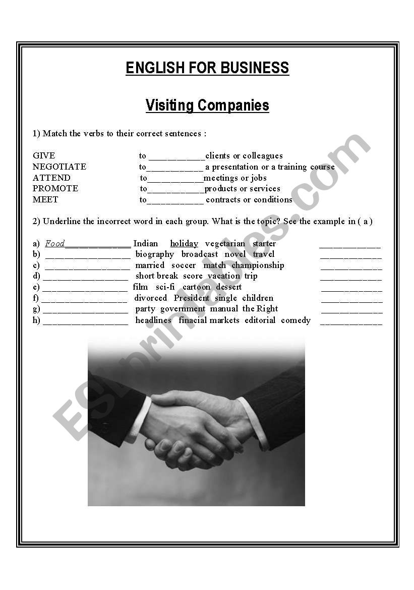 English for business-Visiting Companies