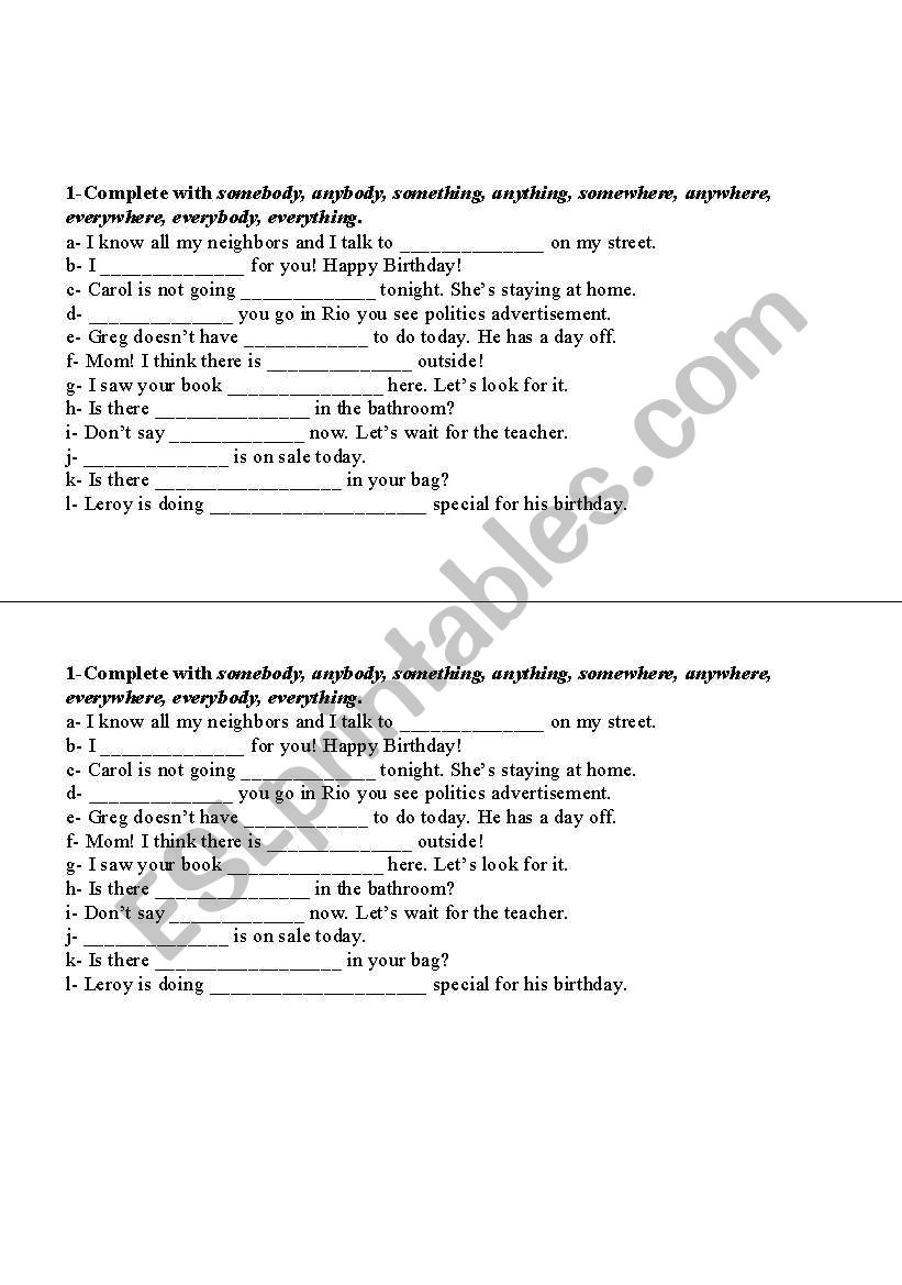 Adverbs  worksheet