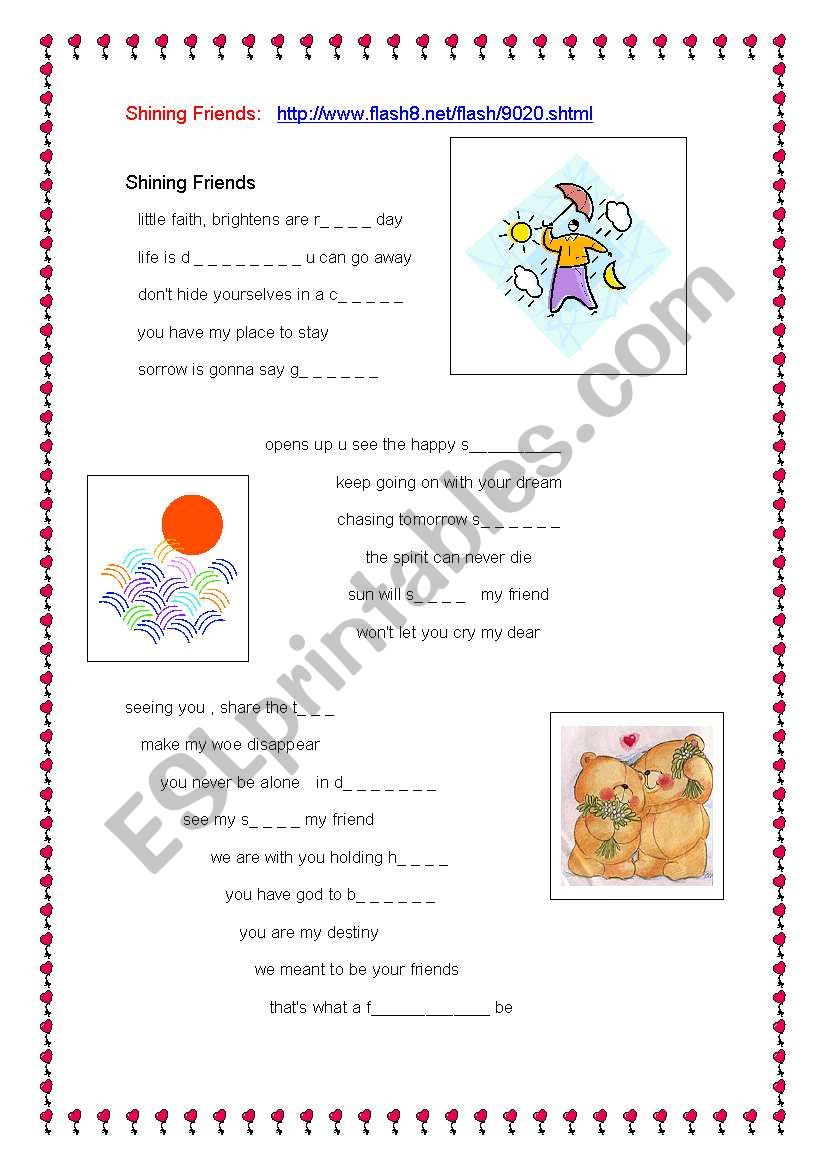 song  worksheet