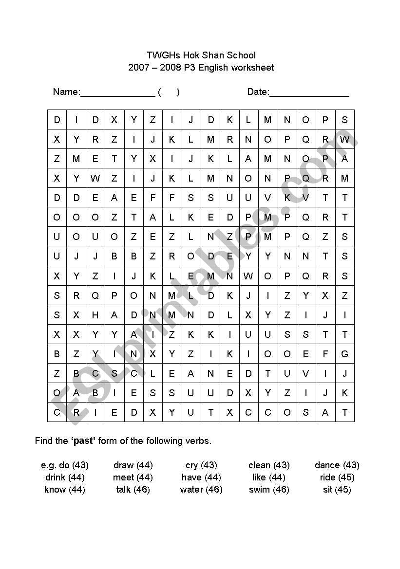 Past Tense worksheet