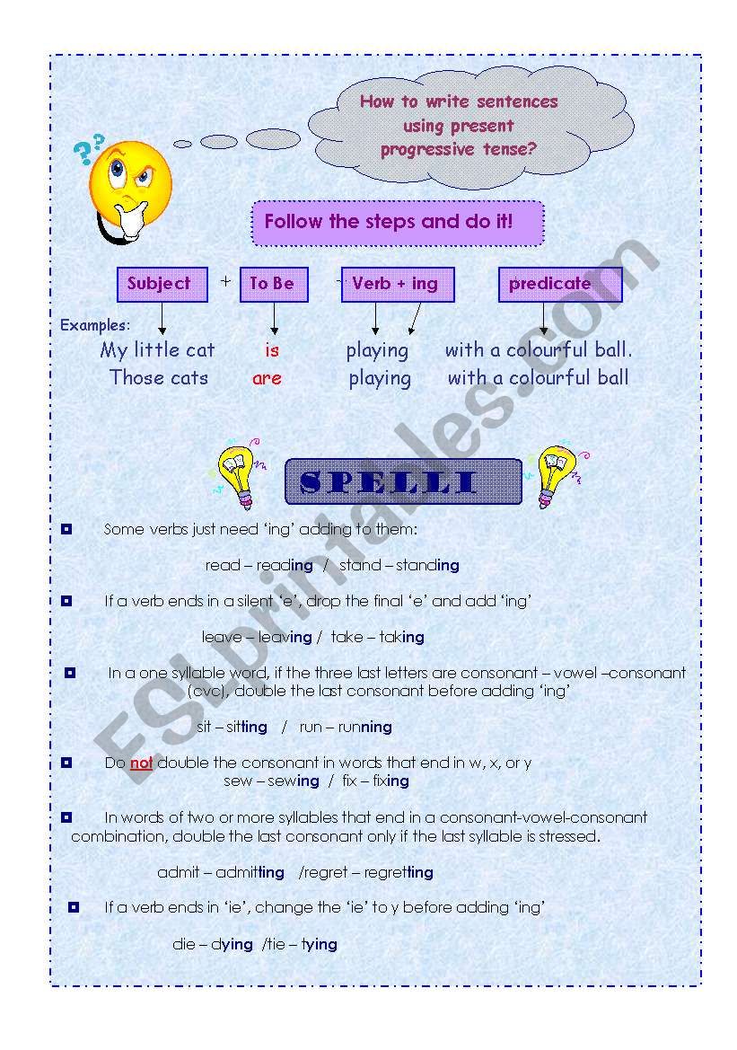 Present Progressive worksheet