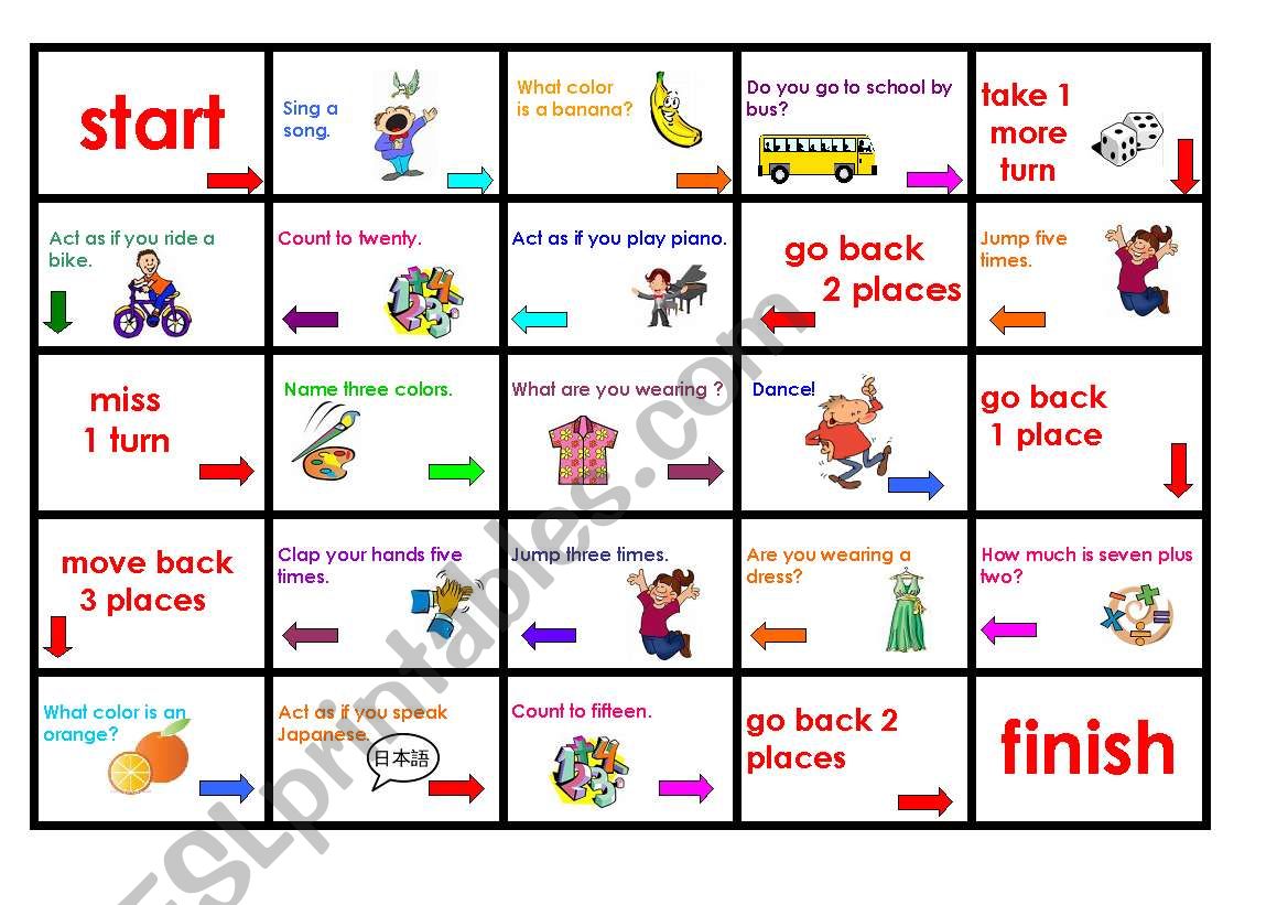 basic english activity board game