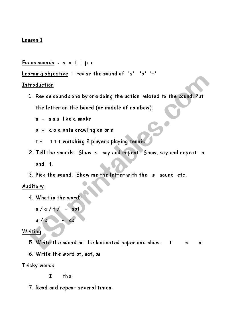 phonics lessons worksheet