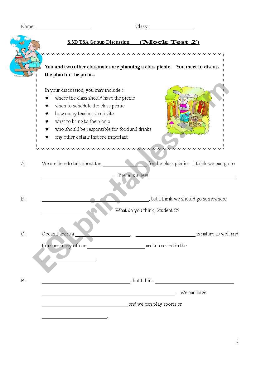 planning a class picnic (school activity)