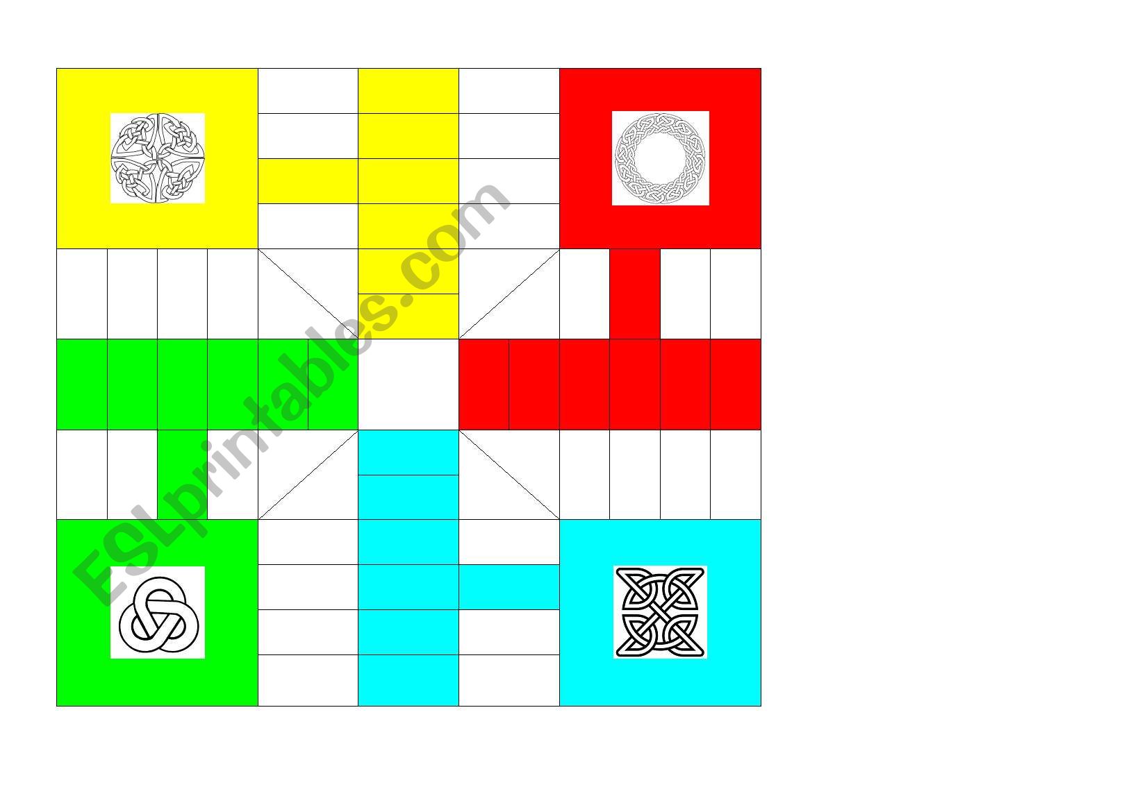 Multi-purpose blank ludo worksheet