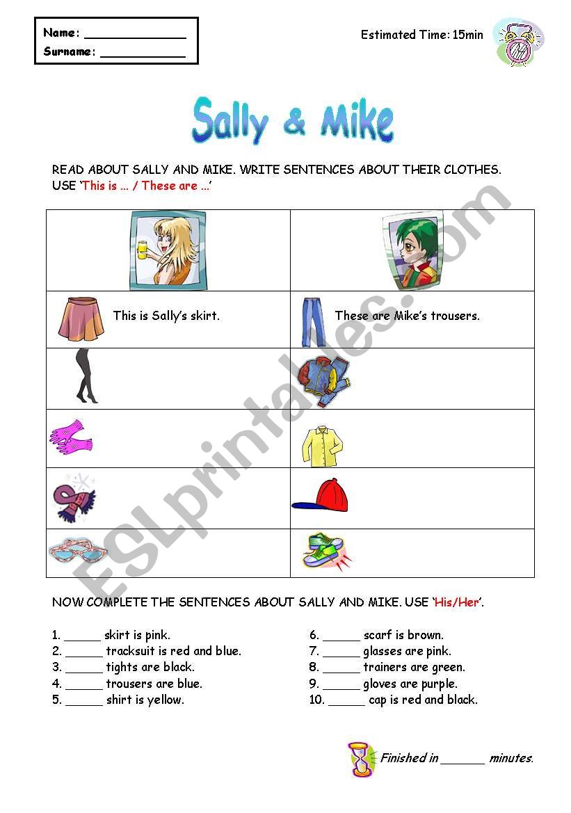 Sally and Mike worksheet