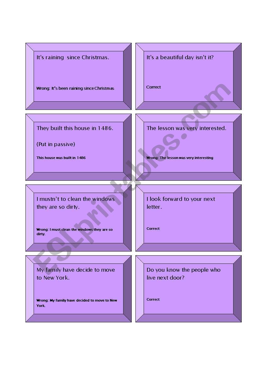 Grammar Quiz  worksheet