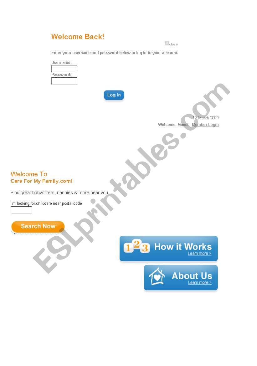 day care worksheet