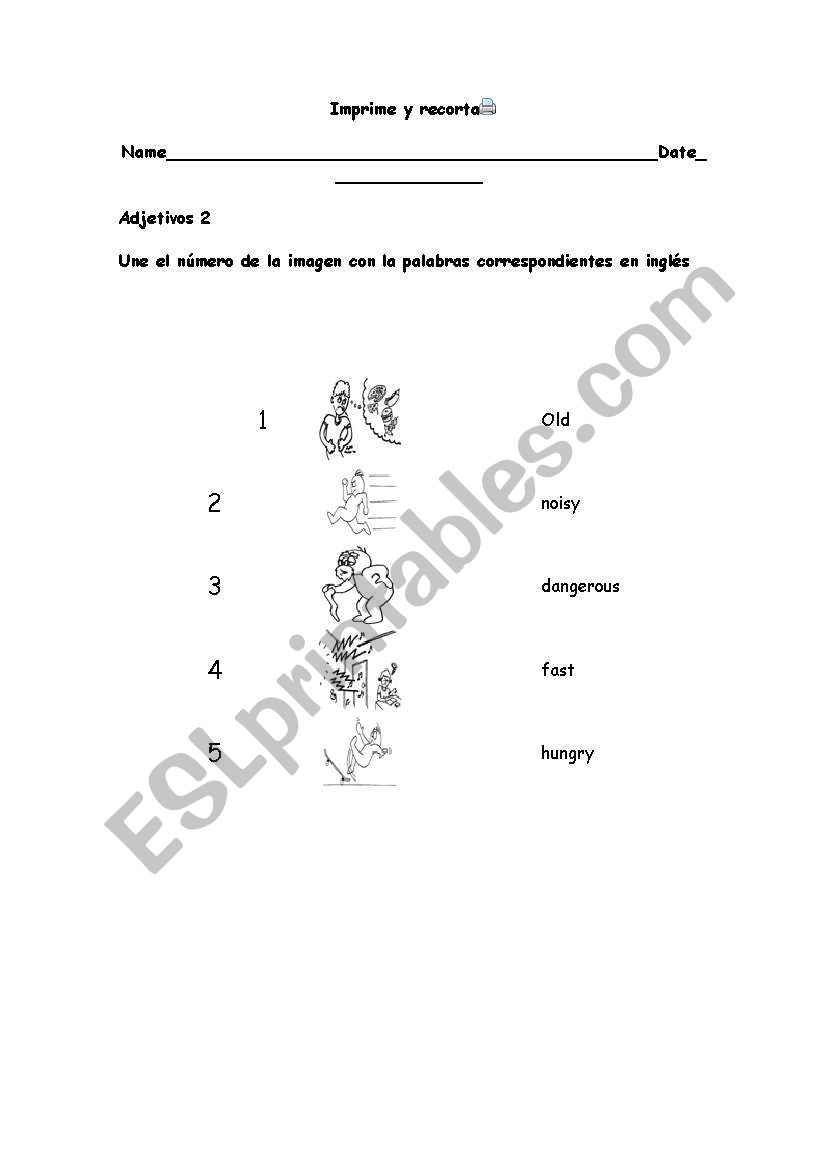 Adjectives worksheet