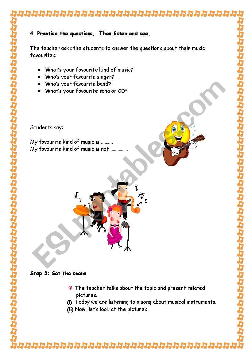 teaching song 2 worksheet