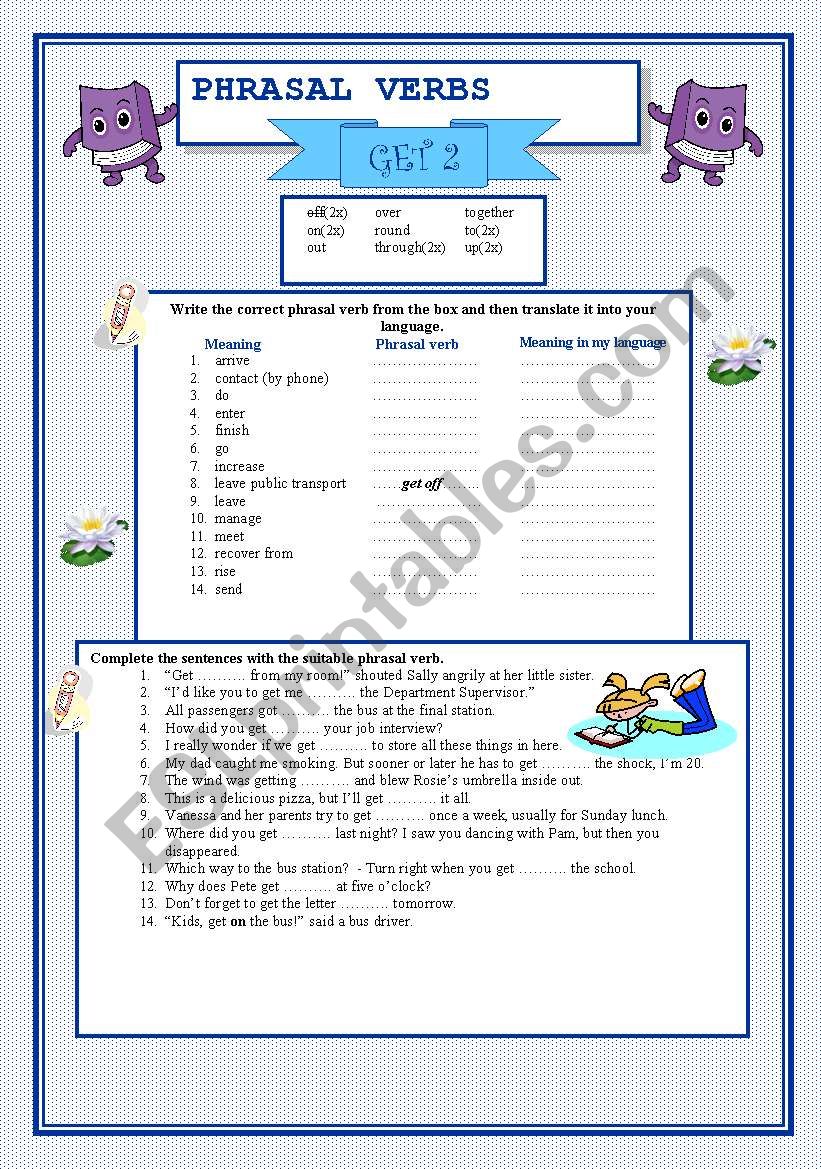 Phrasal verbs -GET 2 worksheet