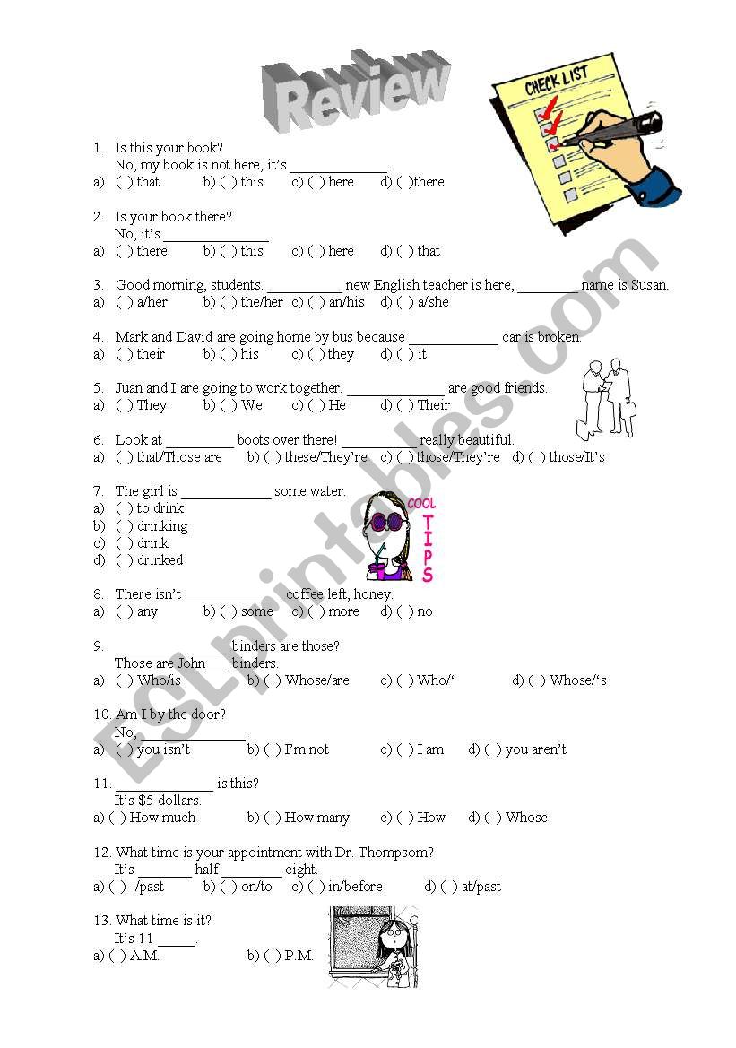 Review of basic grammar structures