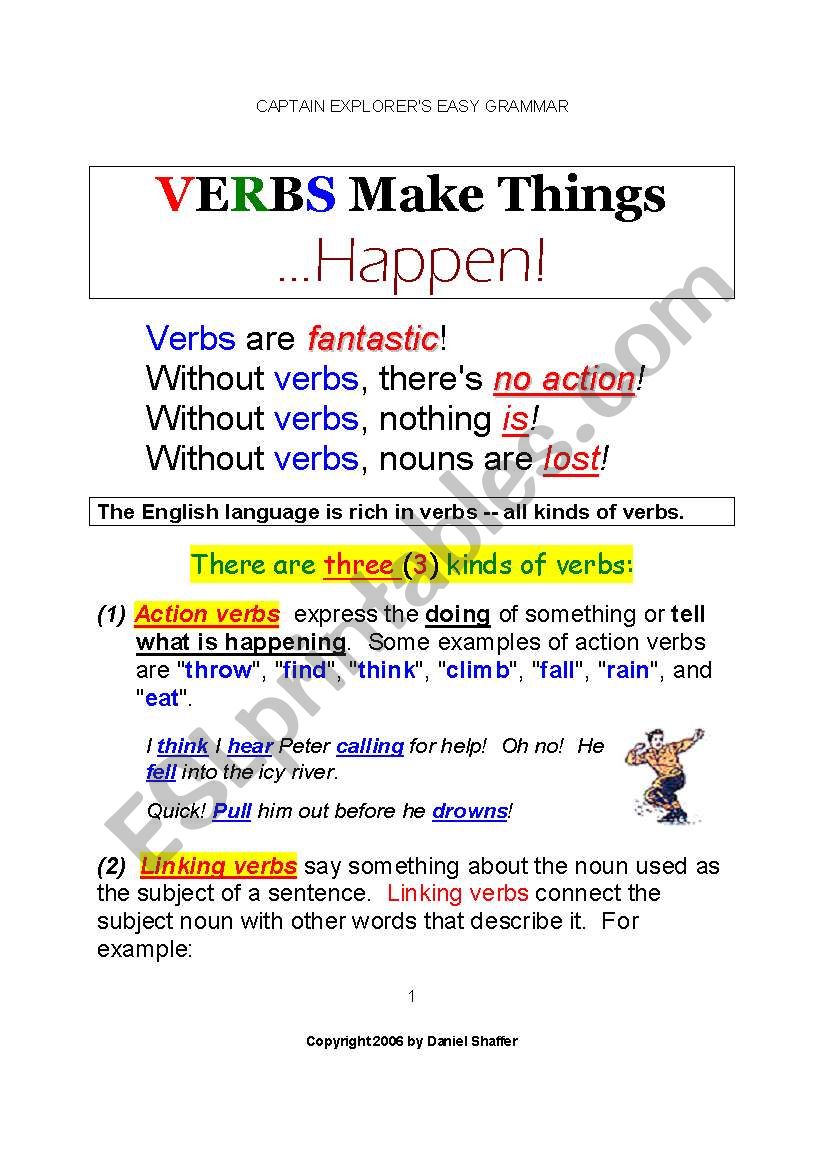 Exploring Verbs worksheet