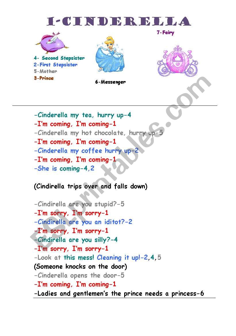 Cinderella Drama Script worksheet