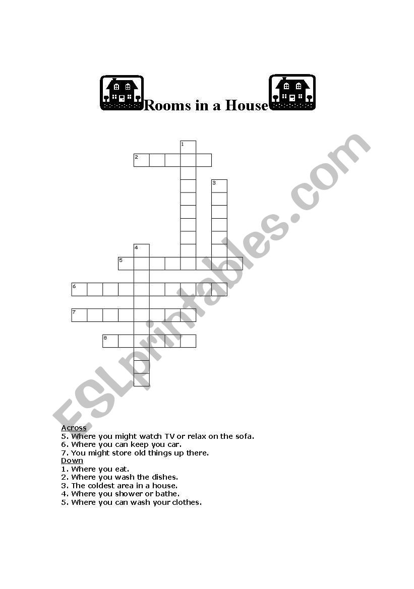 rooms in a house worksheet