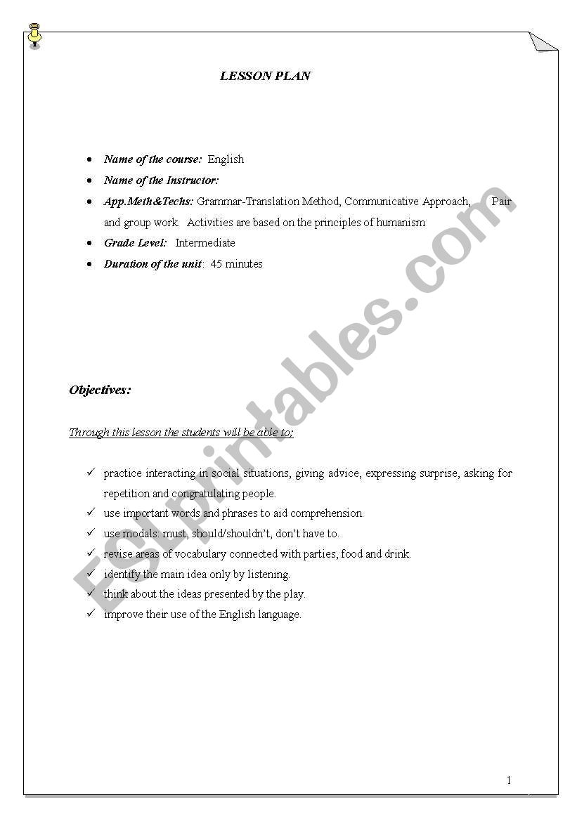 modals- should worksheet