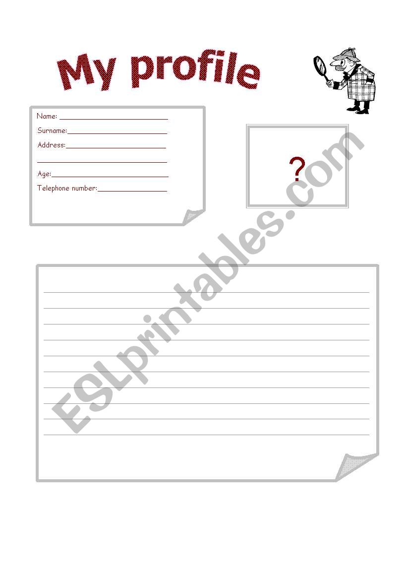 personal profile worksheet