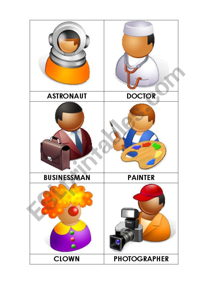 jobs - picture dictionary 1 worksheet