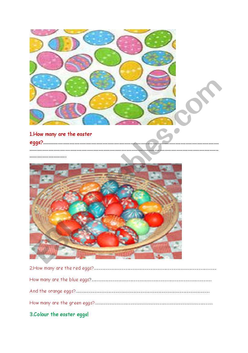 Easter eggs worksheet