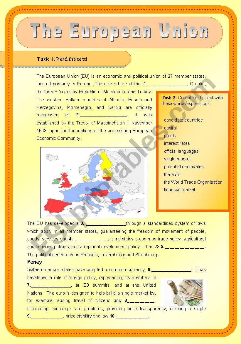 The European Union worksheet