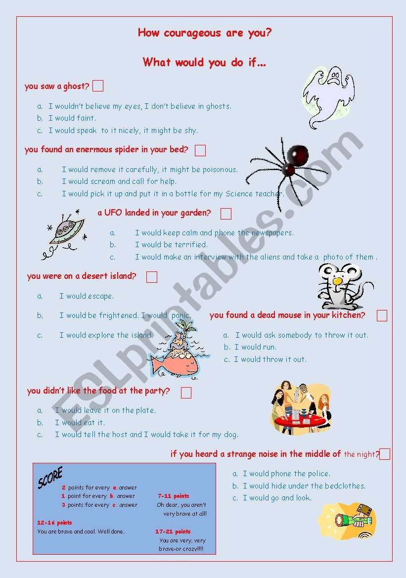 What would you do if...? worksheet