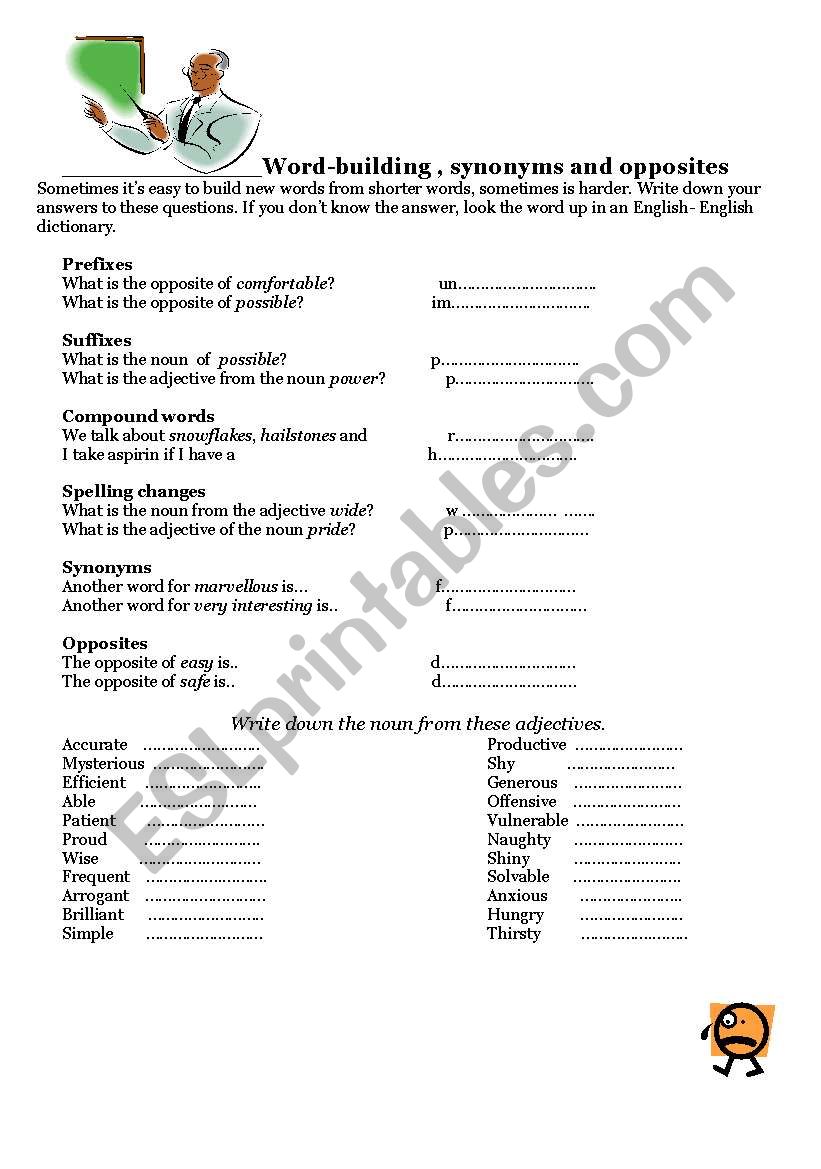 WORD BUILDING worksheet