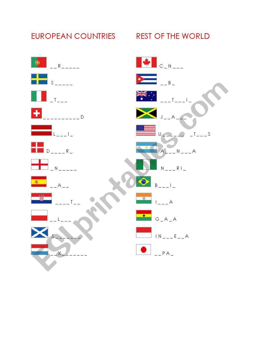 Which country is it? worksheet