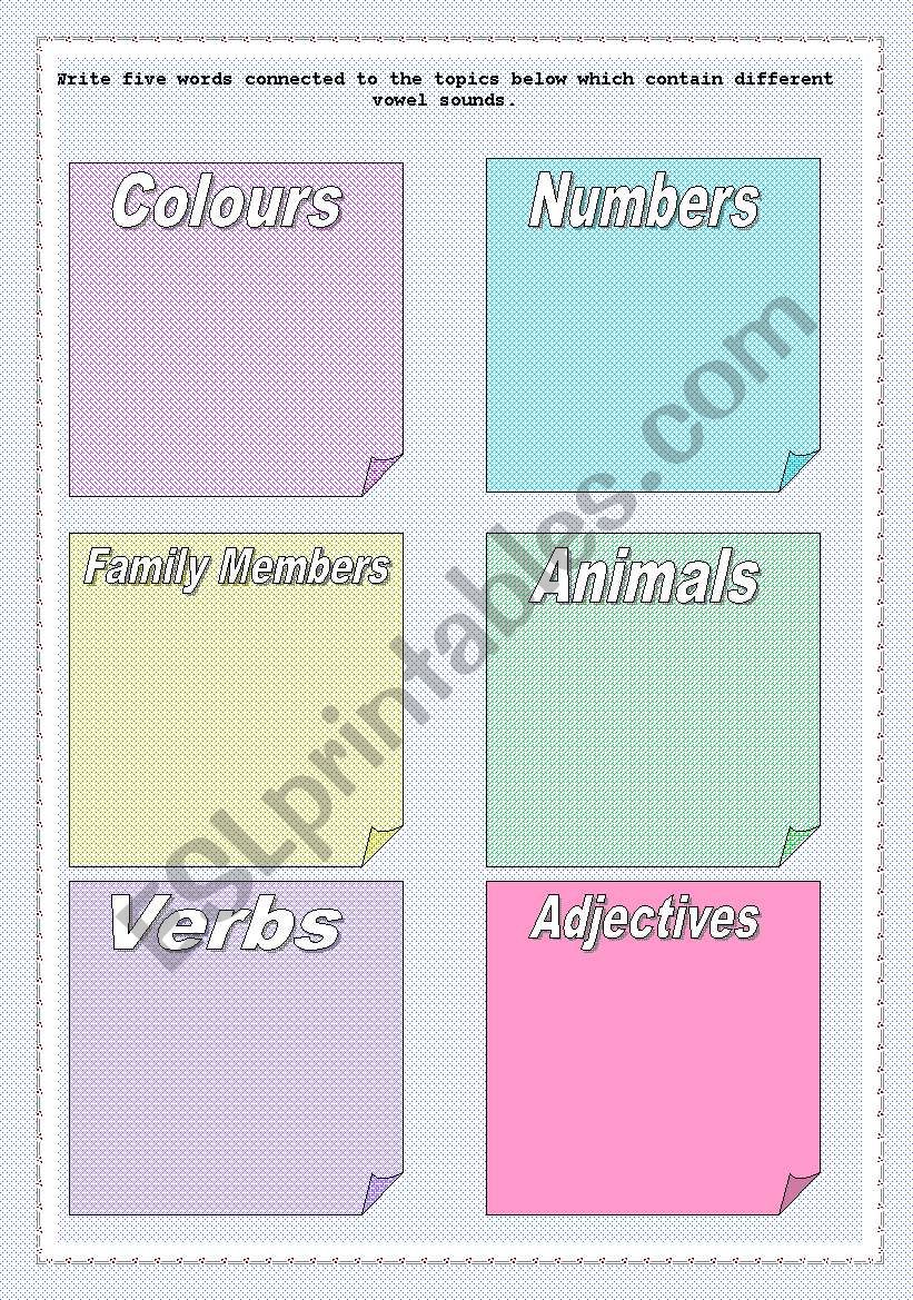 Vowel Sounds -Phonetics- worksheet