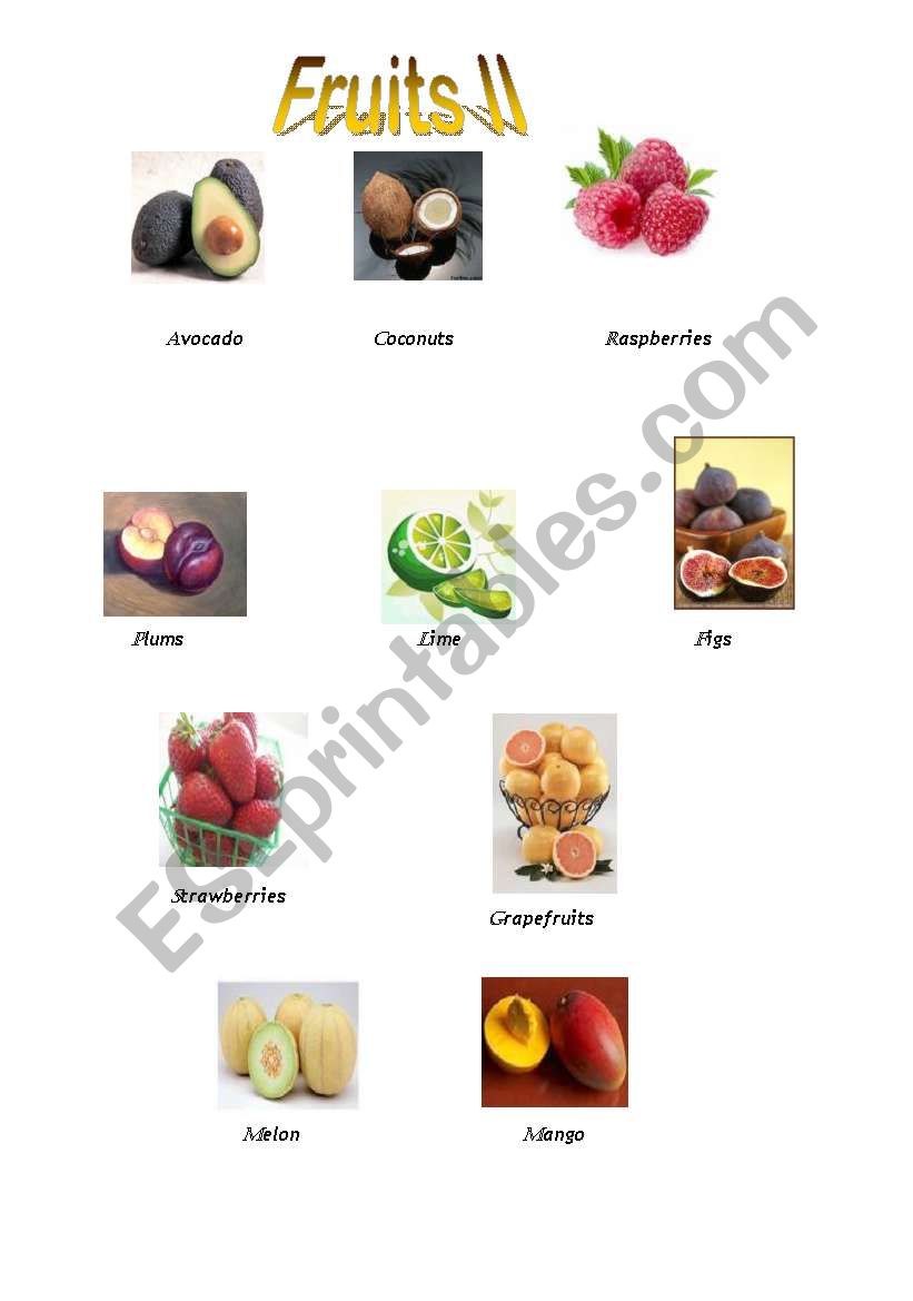 Fruits  worksheet