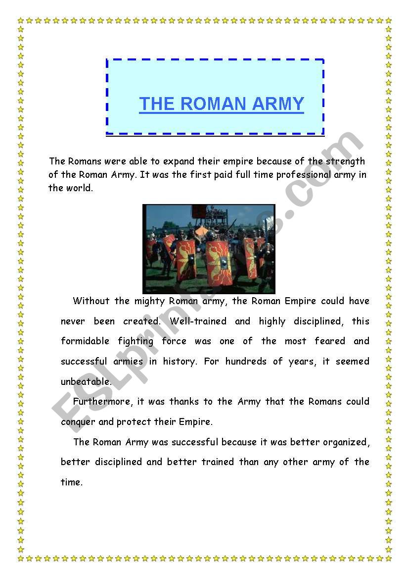 The Roman Army worksheet