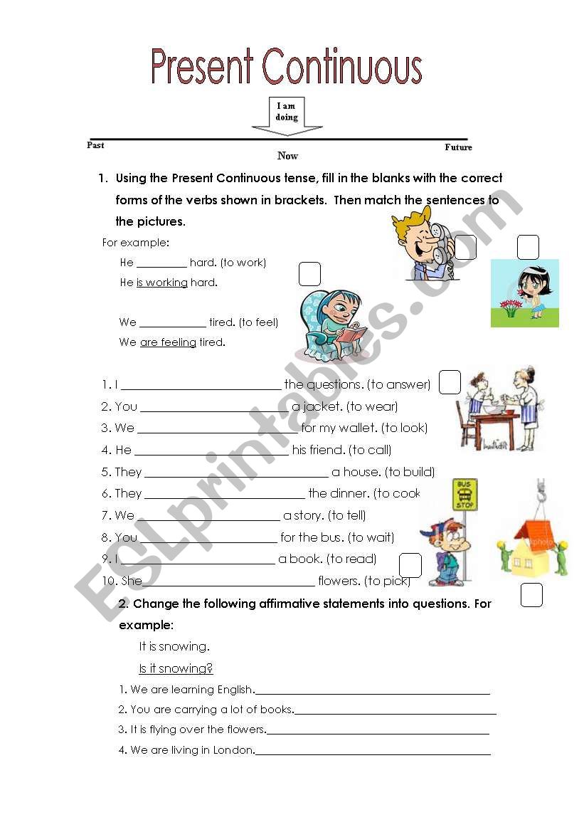 Present Continuous worksheet